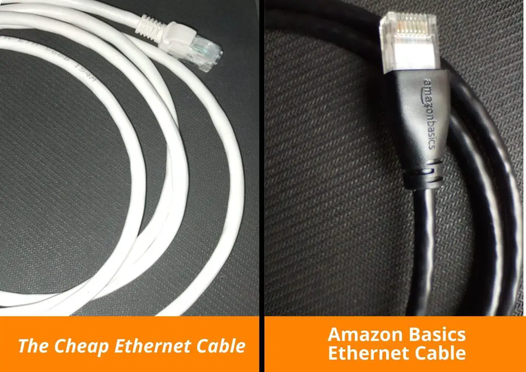two of my ethernet cable, one is cheap another is branded